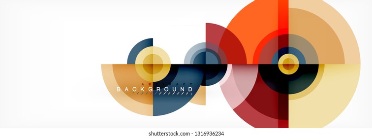 Vector circle composition, geometric minimal design illustration. Abstract background