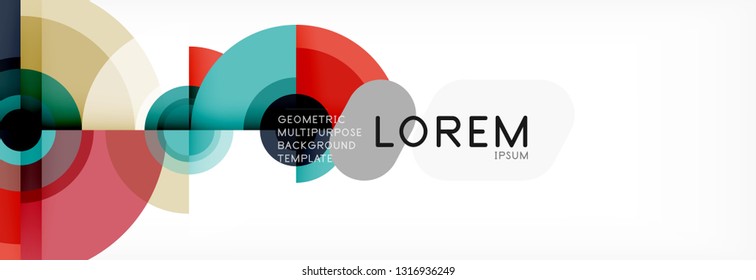 Vector circle composition, geometric minimal design illustration. Abstract background