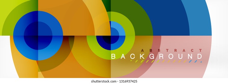 Vector circle composition, geometric minimal design illustration. Abstract background