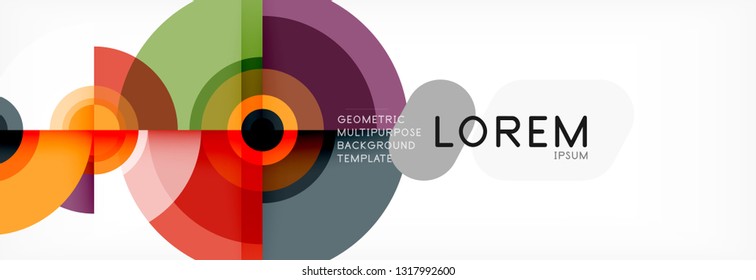 Vector circle composition, geometric minimal design illustration. Abstract background