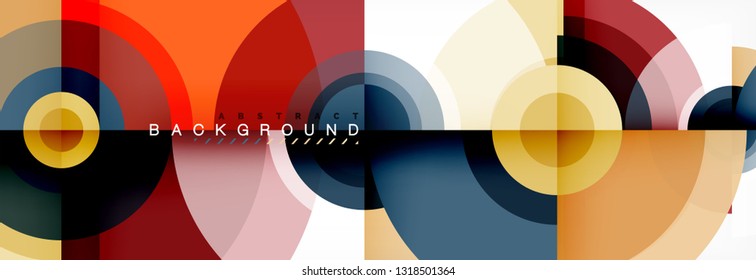 Vector circle composition, geometric minimal design illustration. Abstract background