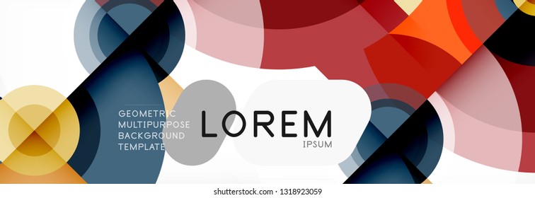 Vector circle composition, geometric minimal design illustration. Abstract background