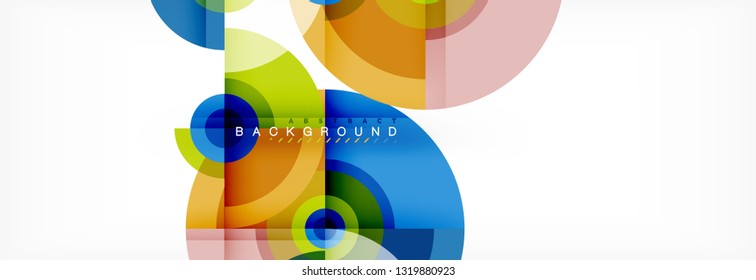 Vector circle composition, geometric minimal design illustration. Abstract background