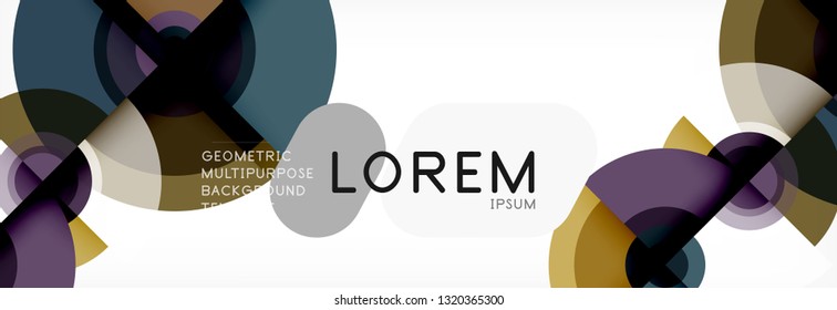 Vector circle composition, geometric minimal design illustration. Abstract background