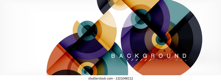 Vector circle composition, geometric minimal design illustration. Abstract background