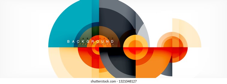 Composição em círculo vetorial, ilustração de design geométrico mínimo. Fundo abstrato