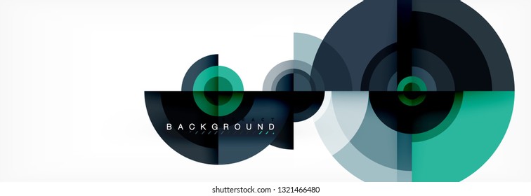 Vector circle composition, geometric minimal design illustration. Abstract background