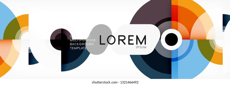 Vector circle composition, geometric minimal design illustration. Abstract background