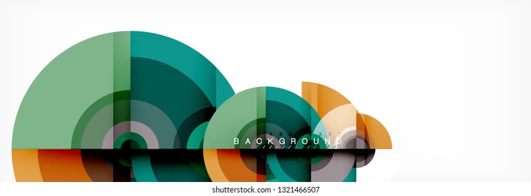 Vector circle composition, geometric minimal design illustration. Abstract background