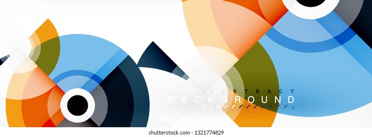 Vector circle composition, geometric minimal design illustration. Abstract background