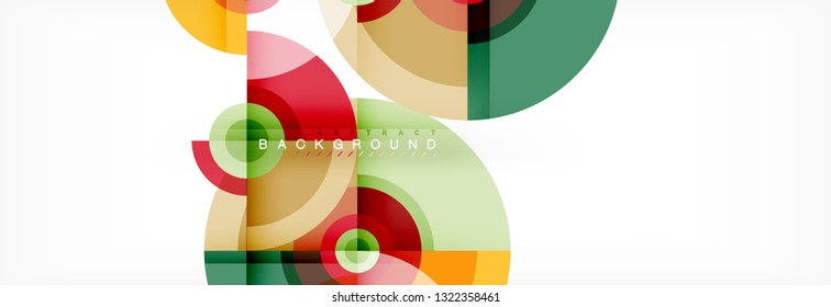 Vector circle composition, geometric minimal design illustration. Abstract background