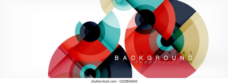 Vector circle composition, geometric minimal design illustration. Abstract background