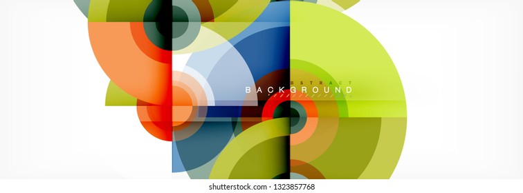 Vector circle composition, geometric minimal design illustration. Abstract background