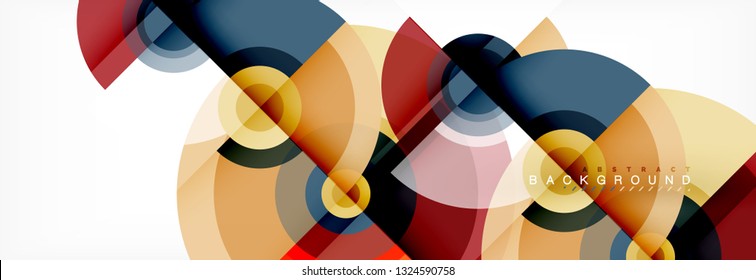 Vector circle composition, geometric minimal design illustration. Abstract background