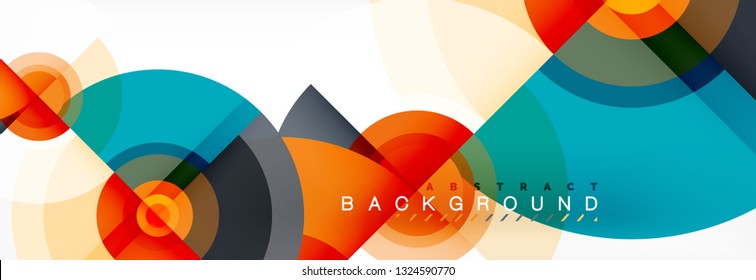 Vector circle composition, geometric minimal design illustration. Abstract background