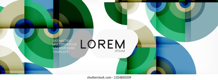 Vector circle composition, geometric minimal design illustration. Abstract background