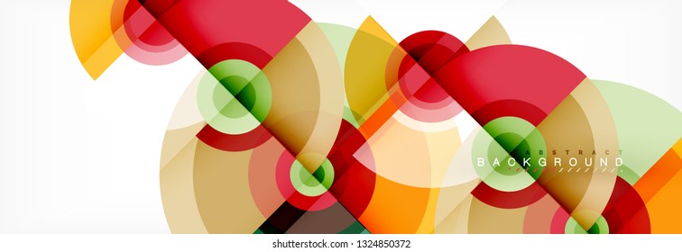 Vector circle composition, geometric minimal design illustration. Abstract background