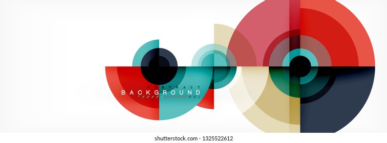 Vector circle composition, geometric minimal design illustration. Abstract background