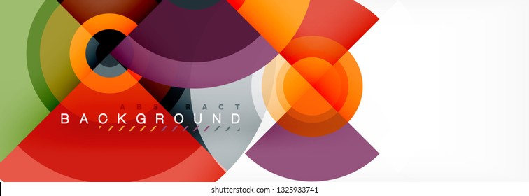 Vector circle composition, geometric minimal design illustration. Abstract background