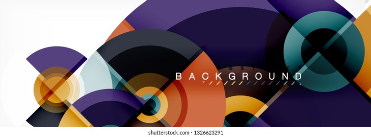 Vector circle composition, geometric minimal design illustration. Abstract background