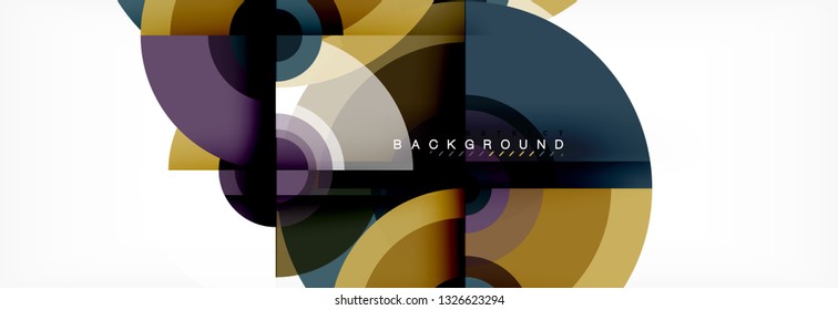 Vector circle composition, geometric minimal design illustration. Abstract background