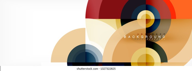 Vector circle composition, geometric minimal design illustration. Abstract background