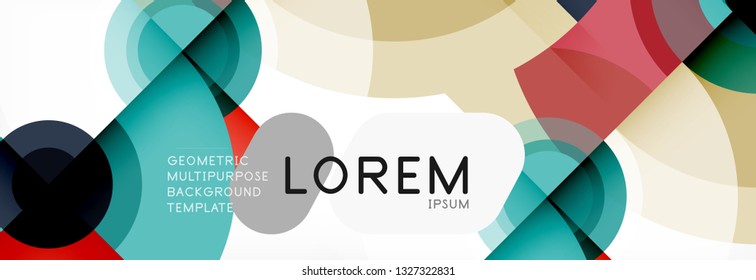 Vector circle composition, geometric minimal design illustration. Abstract background