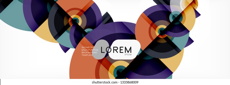 Vector circle composition, geometric minimal design illustration. Abstract background