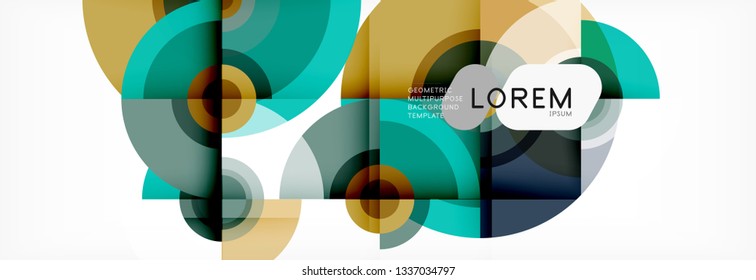 Vector circle composition, geometric minimal design illustration. Abstract background