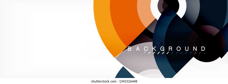 Vector circle composition, geometric minimal design illustration. Abstract background