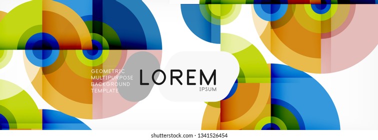 Vector circle composition, geometric minimal design illustration. Abstract background