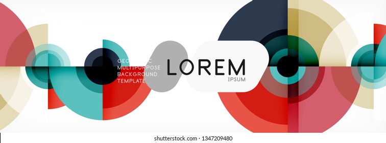 Vector circle composition, geometric minimal design illustration. Abstract background