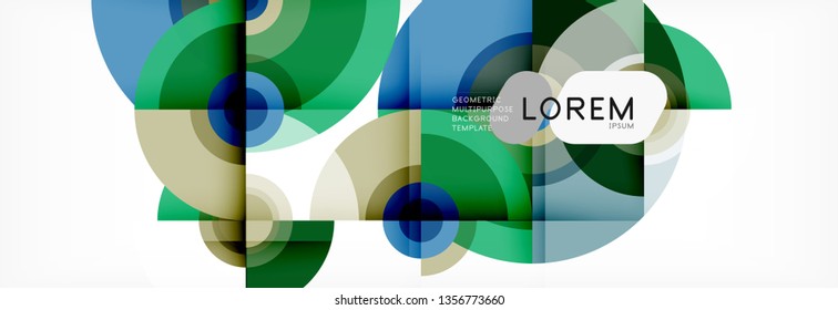 Vector circle composition, geometric minimal design illustration. Abstract background