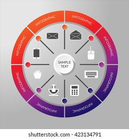 Vector circle concept with icons . Infographic concept.
