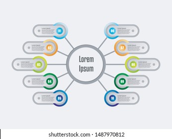 Vector Circle Custom  infographic diagram. template for business, presentations, web design, 10 options.