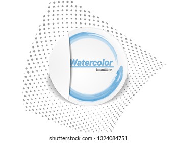 vector circle cut out with watercolor pattern