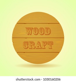 Vector circle cutting board. Circle cutting board on the yellow background. 