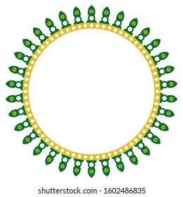 Vector Circle Decoration Traditional House of Betawi, Old Jakarta, Indonesia