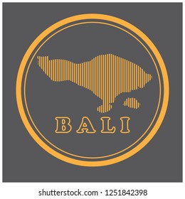 Vector Circle Design of Bali Island in Indonesia