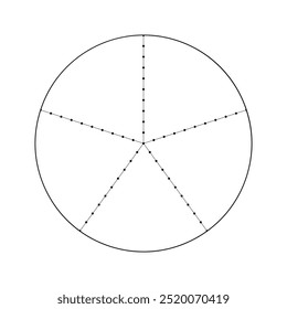 Vector circle diagram of lifestyle balance with five segments. Round diagram for daily planner, journal, notebook