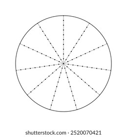 Vector circle diagram of lifestyle balance with eleven segments. Round diagram for daily planner, journal, notebook