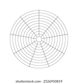 Vector circle diagram of lifestyle balance with nine segments. Round diagram for daily planner, journal, notebook