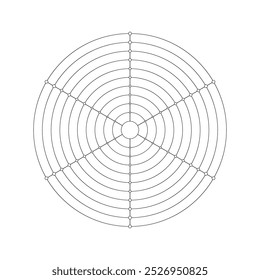 Vector circle diagram of lifestyle balance with six segments. Round diagram for daily planner, journal, notebook