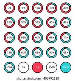 Vector Circle Diagram Pie Charts Infographic Elements. Business elements and statistics with numbers
