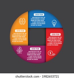 Vector circle diagrame. Infographic chart template for presentation. Business icon 4 step.