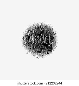 Vector circle of dirt. Abstract trace mud. Conceptual illustration. Black and white style. Use for wallpaper, card, poster, brochure, banner, web design. Easy to edit. Vector illustration - EPS10. 