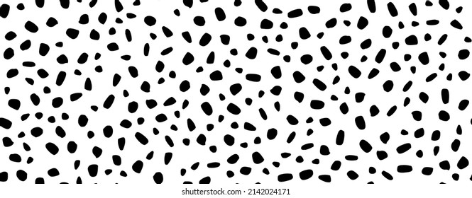 Vector Circle Dot Fashion. Random Spot Stone. Irregular Blob Stone. Black Vector Stone. Animal Black Oval Polka dot Background. Black Seamless Dot Fur. Pattern Cute Circle. Irregular Ink Dot Pattern