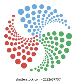 Vector Circle Dotted Colorful Icon Isolated on White Background.