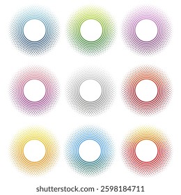 Vector Circle Dotted Colorful Icon Isolated on White Background. Circle Logo design.