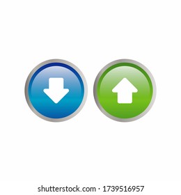 Vector of Circle Download and Upload Button with Glossy Effect, Web Element Circle Download and Upload Icon Template Design